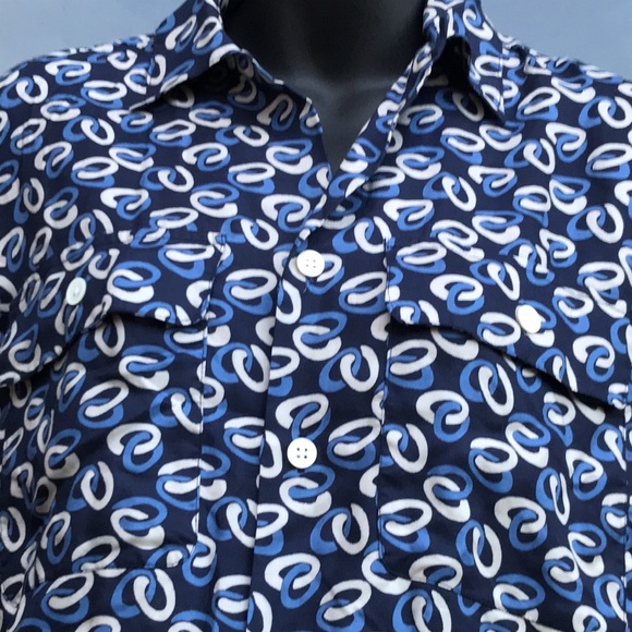 🚨B2G1 Vtg RALPH LAUREN Chain Link Print Buttoned Top & Skirt Set - Picture 4 of 8